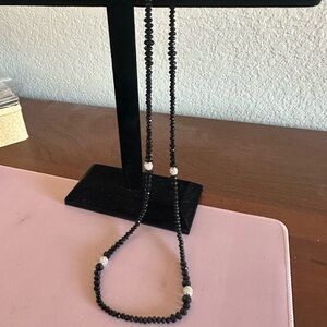 Elegant Black Beaded Necklace